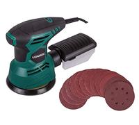 VONROC - Lijadora orbital de 300 W, diámetro de 125 mm, doble acción, movimientos excéntricos, caja de polvo y 12 hojas abrasivas, ideal para lijado, superficies redondas y curvas - Cable largo 3M
