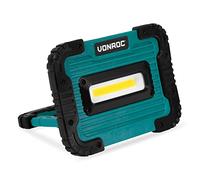 VONROC Luz de trabajo recargable / lámpara de construcción 4V - 10W - 1000 Lumen - Regulable en 2 posiciones - Incluye cable de carga USB