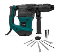 VONROC Martillo perforador 1500 W - 6 julios - SDS plus - 4 funciones - Accesorios incluidos - Ajuste de velocidad de vacío, control de retroceso