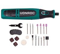 VONROC - Mini herramienta multifunción 8V giratoria con 24 accesorios, cargador y funda para dispositivo