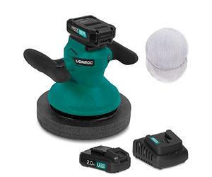 VONROC Pulidora 20V - Ø240mm - Incl. 2 casquillos para pulir - Incl. 2 baterías de 2.0Ah y cargador rápido