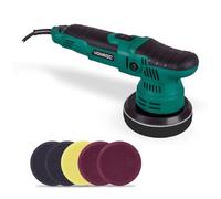 VONROC Pulidora de doble acción 650W - Ø125mm - Arranque suave - Potencia constante - Incluye 7 almohadillas de pulido