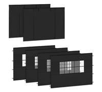 VONROC Set de Paredes Laterales 6×3 m | 6 Piezas para Carpa Doble con Ventanas | Negro