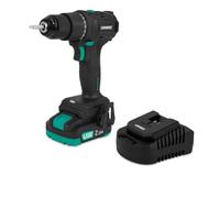 VONROC Taladro Atornillador a Batería 20V PRO Brushless - 40Nm, 2 Velocidades, Mandril 10mm, con Batería 2.0Ah, Cargador Rápido, Luz LED y Clip para Cinturón