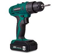VONROC Taladro inalámbrico de 16V - 1.5Ah - Incl. batería, cargador rápido y 2 brocas de atornillar