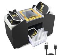 vonsera Barajador de Cartas Automático, Mezclador de Cartas Eléctrico para 1-4 Barajas, Repartidor de Cartas Automático, Card Shuffler para UNO, Póker y Blackjack - USB