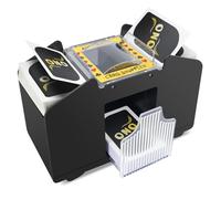 vonsera Mezclador de Cartas Eléctrico, Barajador de Cartas de Póquer, Repartidor de Cartas Automático para 1-4 Barajas, Card Shuffler para UNO, Póker y Blackjack