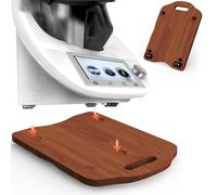 Vonsera Tabla Deslizante para Thermomix TM6 y TM5, Upgraded Thermomix TM6 Tabla Deslizante de Madera, Base para Bimby con 4 Pcs Ruedas Universales, Marrón, Arco