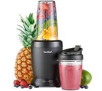 VonShef UltraBlend Licuadora Batidora de Vaso 1000W- Incluye Vaso Grande de 800ml, Vaso de 500ml y 2x Tapas - para preparar Bebidas Deportivas, Batidos de Proteínas, Jugos de Fruta y más