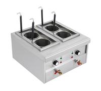 VonVVer Hervidor de pasta eléctrico de 18 l con 4 tamices, 2 x 2000 W máquina para cocinar pasta con regulador de temperatura 30 - 110 °C, cocina gastro para pasta para restaurante y barra de pasta