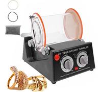 VonVVer Tambor de pulido, 5 kg, 80 W, pulido de joyas, 0 - 60 min, tiempo ajustable y 5 velocidades, rotación rotativa para joyas, pulidora de superficies, molinillo de bolas de laboratorio, para oro