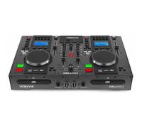 Vonyx CDJ450 - Mezclador de 2 Canales con Doble Reproductor de CD y MP3 | Reproductor MP3 por USB, Bluetooth para smartphones y tablets, función scratch, 2 entradas de línea y de micrófono incluidas