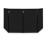 Vonyx DB2B - Frontal de Cabina DJ Plegable en Lycra Negra Elegante | 4 paneles con marco de acero negro de 120x70 cm, oculta el equipo DJ, plegable y fácil de transportar, para bodas