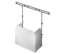 Vonyx DB3 - Cabina de DJ plegable con puente de luces incluido | Puente de luz desmontable según necesidad, paños de lycra blanco y negro, bolsas de transporte incluidas, para DJ