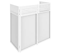 Vonyx DB4W Cabina DJ Plegable Blanca de 1 Metro con Mesa Perforada, 4 Paneles de Licra Ignífuga, Bolsa de Transporte, Estructura Metálica, Soporta 25 kg para Bodas, Eventos y Fiestas