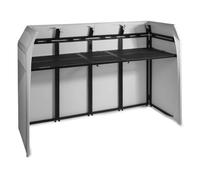 Vonyx DB5 Pro - Mesa de DJ plegable de aluminio con lycra incluida | Capacidad de carga hasta 80 kg, revestimiento de licra blanca y negra, bolsa de transporte incluida, estructura de aluminio