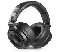 Vonyx HDX200BK - Auriculares DJ Premium con Drivers 50 mm, Jack 3,5 y 6,3 mm, Cable Reversible, diseño Plegable y Bolsa Transporte para música y Estudio Profesional, Color Negro