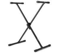 Vonyx KBS03 Soporte de teclado de piano con forma tijera X - Altura ajustable, plegable y portátil, acero resistente, gomas antideslizantes - Idóneo para músicos en el escenario, de viaje o en casa.
