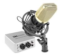 Vonyx Kit de grabación CM400B con micrófono de Condensador y Power Dynamics PDX25 Interfaz de Audio USB con Phantom Power, Cable XLR Incluido, Compatible con PC y portátil
