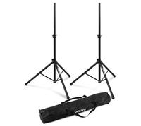 Vonyx LS01K Pareja de tripodes para Altavoces, con Funda de Transporte, Capacidad de Carga máxima de 30 kg, Pasador de fijación Seguro, Ideal Altavoces con Vaso (Tophat) de 35 mm, Altura MAX 1,75m.