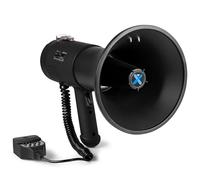 Vonyx MEG075 Megáfono con Bluetooth Portátil Premium de 75W, Reproductor MP3, Batería Recargable, Megáfono Negro para Eventos Exteriores, Incluye entradas USB/SD/Aux, Sirena y Función de Grabación