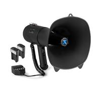 Vonyx MEG090 - Pack de megáfono portátil de 90W, Incluye 2 baterías Recargables, Reproductor USB, Bluetooth, Sirena, grabación, megáfono con micrófono Ideal para Eventos, Fiestas, emergencias y más.