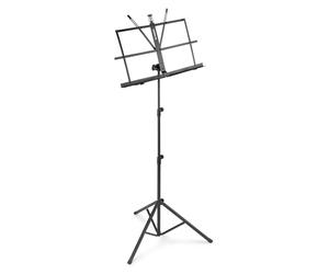 Vonyx MSS02 Atril de música plegable, fácil de transportar, ocupa muy poco espacio, viene con estuche de transporte, Equipo profesional, ligero (1,2 kg), Dimensiones plegado: 54 x 8 x 5 cm