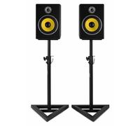 Vonyx Pack 2 Soportes Regulables para monitores de Estudio | Pack de 2 soportes, aislamiento de vibraciones, base estable, para producción musical