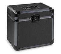 Vonyx RC82 Maleta para vinilos de 12 Pulgadas con Capacidad para 70 LP's | Diseño interior acolchado, flightcase con tapa extraíble, cierres mariposa, asa, perfecto para DJ y transporte, color negro
