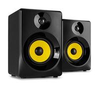 Vonyx SMN30B Monitores de Estudio Activos 3" 60W | Amplificador integrado, controles de graves y agudos, recinto MDF, respuesta plana para mezcla y monitorización