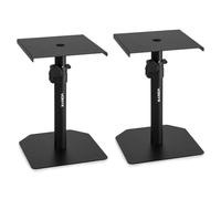 Vonyx SMS10 Pack soportes de mesa para monitor de estudio | Altura regulable, aislamiento de vibraciones, diseño compacto, para producción musical