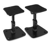 Vonyx SMS30 Pack 2 soportes de escritorio para monitores de estudio | Altura regulable, aislamiento de vibraciones, base estable, para producción musical