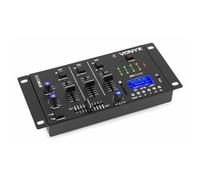 Vonyx STM3030 - Mezclador de 4 canales con reproductor de MP3 USB y tarjetas SD, conexión Bluetooth, funcion grabación en Wav, entrada para 2 micrófonos, talkover, 2 canales linea/phono, función cue