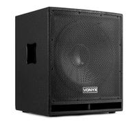 Vonyx SWP15 Pro Subwoofer Activo PA 15 Pulgadas 800W | Entradas XLR y RCA, filtro de corte regulable, acabado epoxi resistente, uso fijo o móvil
