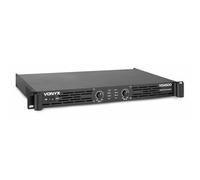 Vonyx VDA500 Amplificador PA Rack 1U 2x250W Profesional | Diseño Rack 1U, ventilación eficiente, protección integrada y perfecto para instalaciones de sonido profesionales.
