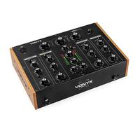Vonyx VDJ270 Mezclador DJ analógico de 4 Canales con Ecualizador | Entradas Phono y Line, doble entrada XLR para micrófono, salida Booth, medidores VU LED