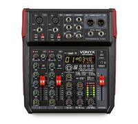 Vonyx VM-KG06 - Mesa de mezclas de 6 canales con Bluetooth, USB y DSP | 99 efectos DSP integrados, alimentación phantom +48V, salidas balanceadas para megafonía, para grupos de música