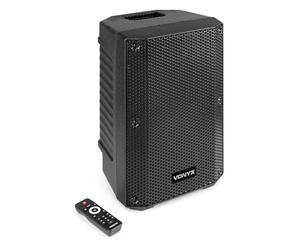 Vonyx VSA08BT - Altavoz Activo biamplificado Bluetooth 5.0-250 vatios, Woofer de 8 Pulgadas, Montaje en pie, Reproductor de MP3, Pantalla LCD, Ideal para DJs móviles y para animar Tus Noches