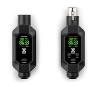 Vonyx WAT200 - Adaptador inalámbrico XLR con transmisor y Receptor UHF | Sistema UHF digital de 16 canales con batería recargable, elimina los cables XLR, para intérpretes e ingenieros de sonido