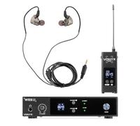 Vonyx WES15 Sistema In Ear inalámbrico UHF de 16 Canales, monitorización Profesional, Receptor USB-C, Montaje Rack 19", entradas XLR y Jack, Alcance 80 m para Directo