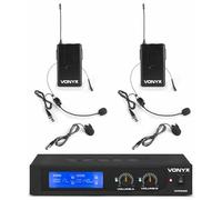 Vonyx WM522B Sistema inalámbrico VHF con 2 Diademas