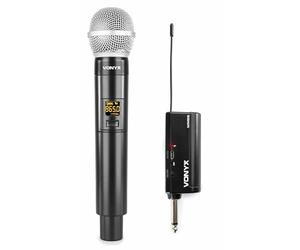 Vonyx WM55 Sistema Micrófono Inalámbrico Plug-and-Play UHF, Receptor y micrófono, 10 Canales, UHF: 863 - 865MHz, Alcance 50m sin obstáculos, Ideal para Shows, presentaciones, DJ, guías turísticos