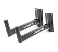 Vonyx WMS02 Pack 2 soportes de pared para altavoz | Montaje mural seguro, giro e inclinación regulables, instalación sencilla, para Home Cinema