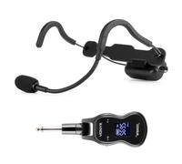 Vonyx WSH20 Micrófono Deportivo inalámbrico UHF con Receptor Compacto | 16 canales, alcance de 50 m, autonomía de más de 6 horas, salida jack 6,3 mm, estuche de transporte incluido, color negro