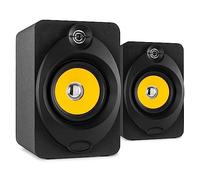 Vonyx XP50 Monitores Activos de Estudio - Set de Altavoces de 5,25" y 100 Watts de Potencia con conexión inalámbrica Bluetooth y Puerto USB para reproducción de MP3. Home Studio, PC, Mac y TV.