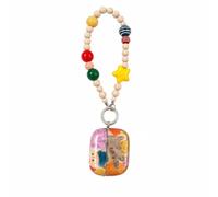 VooDirop Funda para AirPods 4 - Funda protectora de colores con diseño de gatos de acuarela con colgante de perlas de estrella, a prueba de golpes, compatible con AirPods 4 ANC y estándar