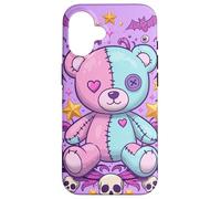 Voodoo Doll Pastel Goth Teddy Cute Bear Estética Halloween Carcasa para iPhone 16