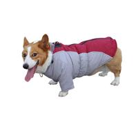 VOODUE Ropa Perros Abrigo for Mascotas de otoño e Invierno con Patas, Chaqueta de algodón for Perros, Ropa Impermeable, Ropa con Cremallera Trasera de tracción (Color : Red, Size : M)