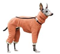 VOODUE Ropa Perros Sudadera con Capucha de Galgo Italiano, Chaqueta Polar cálida de Invierno, Ropa de Whippet con Cuello Alto, Ropa de Invierno for Perros (Color : Orange, Size : M)