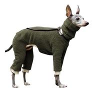 VOODUE Ropa Perros Sudadera con Capucha de Galgo Italiano, Chaqueta Polar cálida de Invierno, Ropa de Whippet con Cuello Alto, Ropa de Invierno for Perros (Color : Army Green, Size : XXL)